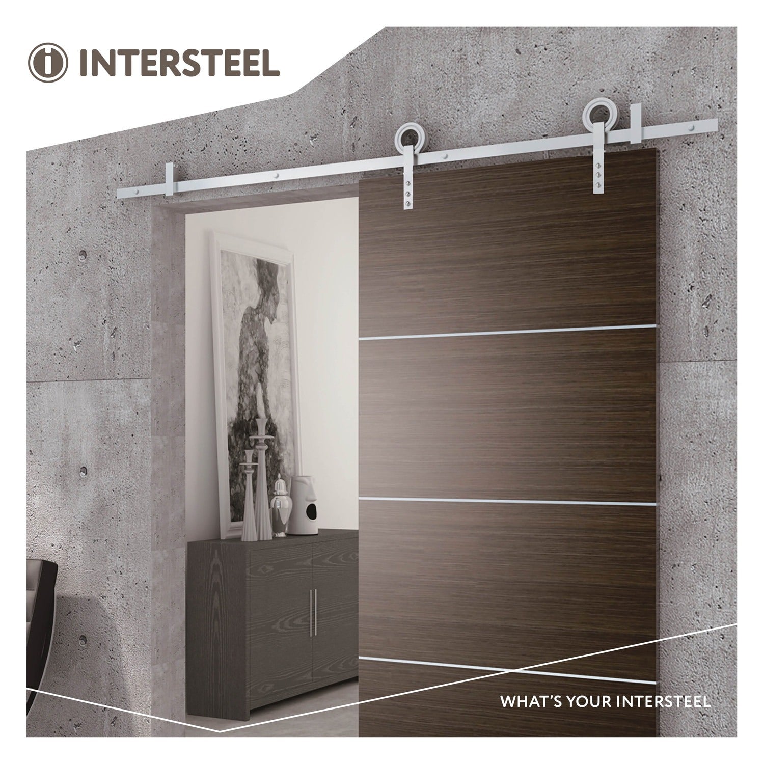 Intersteel Schuifdeursysteem Modern rvs geborsteld 2