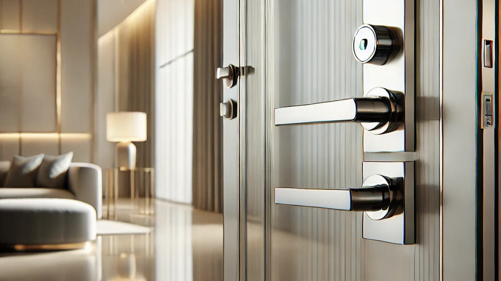 Deurbeslag voor deuren met glas