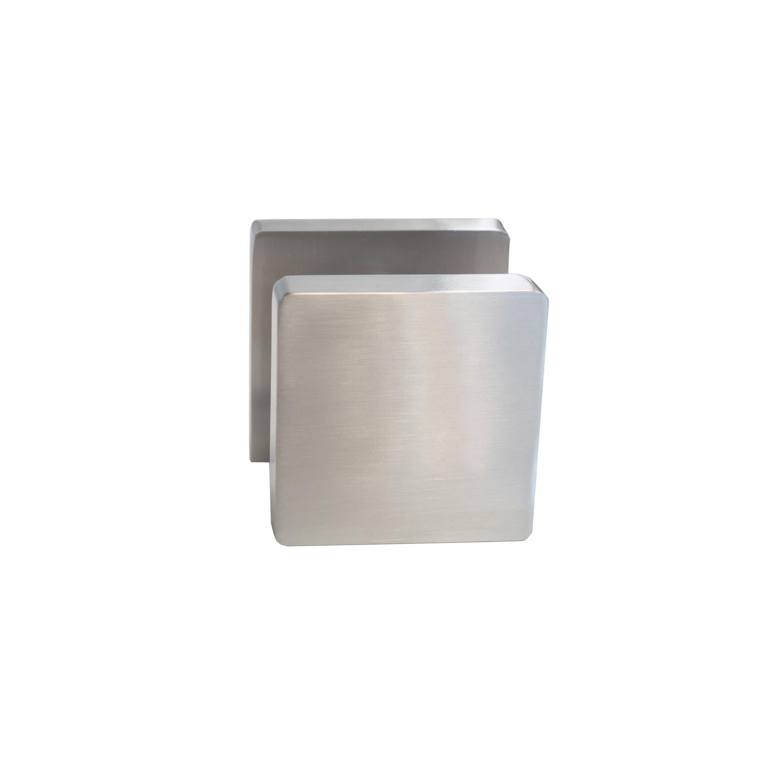 Intersteel Knop vierkant op rozet nikkel mat 2