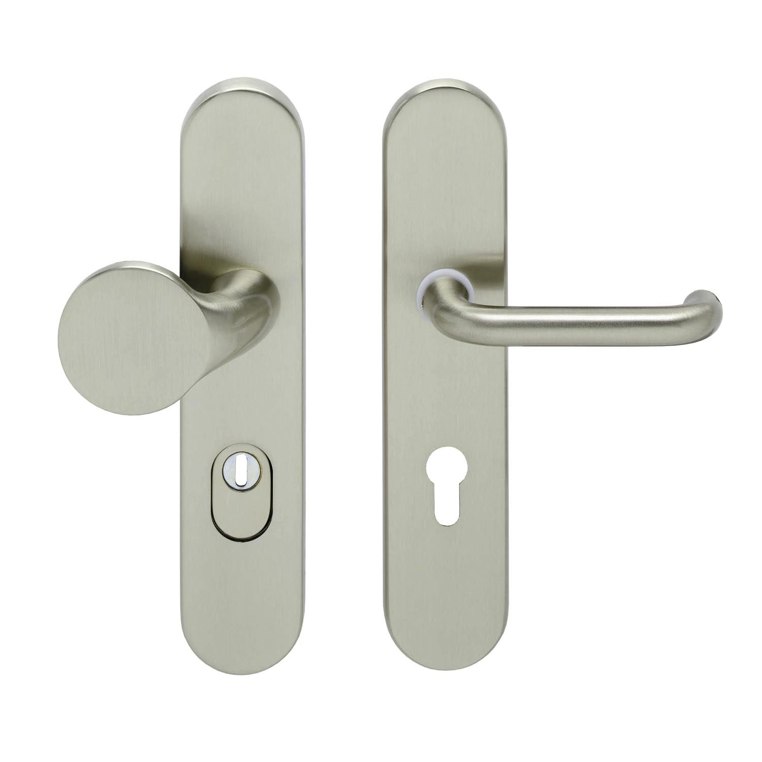 Intersteel Veiligheidsbeslag SKG3 profielcilindergat 72 mm ovaal met kerntrekbeveiliging nikkel mat