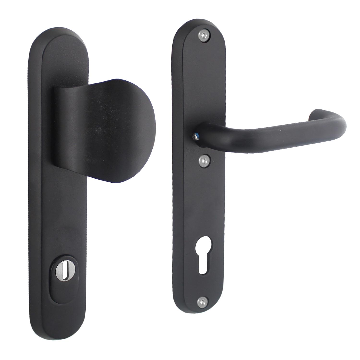 Intersteel Veiligheidsbeslag SKG3 profielcilindergat mat zwart ovaal voordeurbeslag met kerntrekbeveiliging PC92