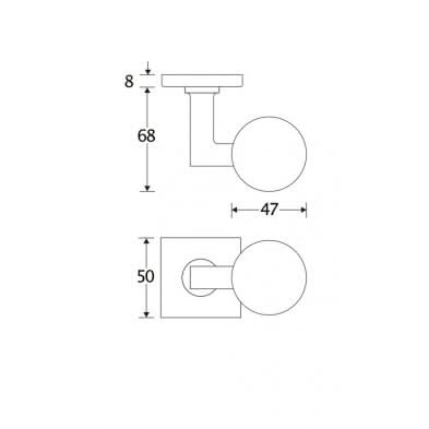 Artitec Knopkruk op rozet Bauhaus verdekt glans nikkel