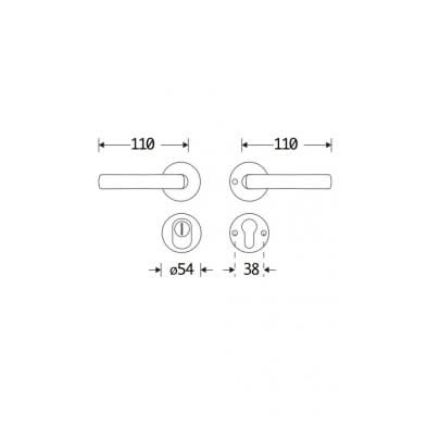 Artitec Mi Satori SKG3 kruk/kruk op rozet Padania m/ KTB messing gelakt/messing PVD