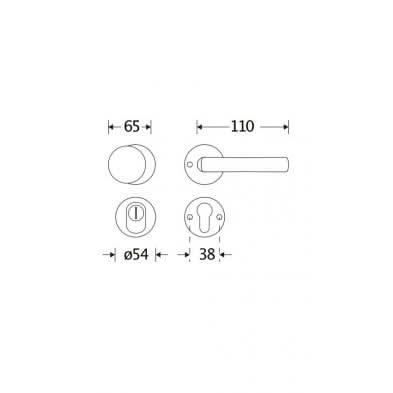 Artitec Mi Satori SKG3 knop/kruk op rozet Padania m/ KTB glans nikkel / glans chroom