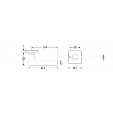 Artitec Deurkruk op rozet Piatto/Bauhaus mat zwart