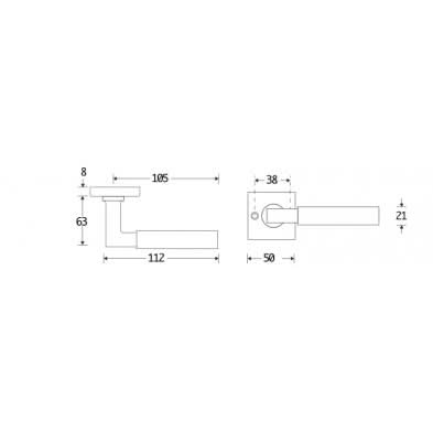 Artitec Deurkruk op rozet verdekt Bauhaus mat zwart