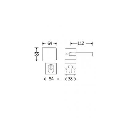 Artitec Mi Satori SKG3 knop/kruk op rozet Bauhaus m/ KTB glans chroom