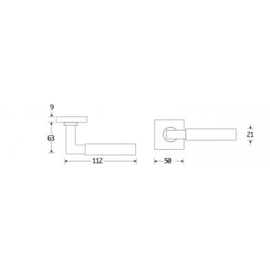 Artitec Deurkruk op rozet verdekt Bauhaus ebben mat nikkel ongelakt