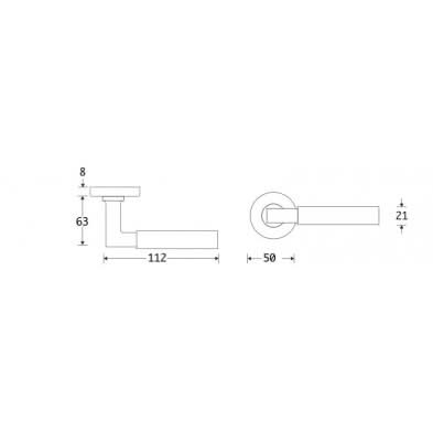 Artitec Deurkruk op rozet Bauhaus ebben/Vivo messing antiek