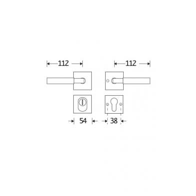 Artitec Mi Satori SKG3 kruk/kruk op rozet Bauhaus ebben m/ KTB mat nikkel / mat nikkel PVD