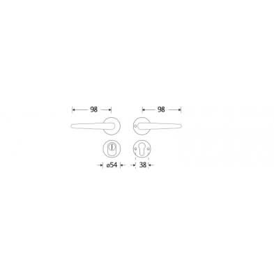 Artitec Mi Satori SKG3 kruk/kruk op rozet Halfsabel/Elegant m/PC rozet messing ongelakt