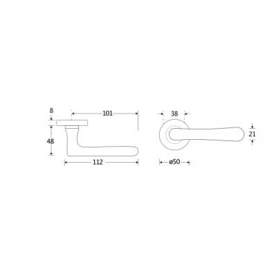 Artitec Deurkruk op rozet Linea/Vivo mat zwart