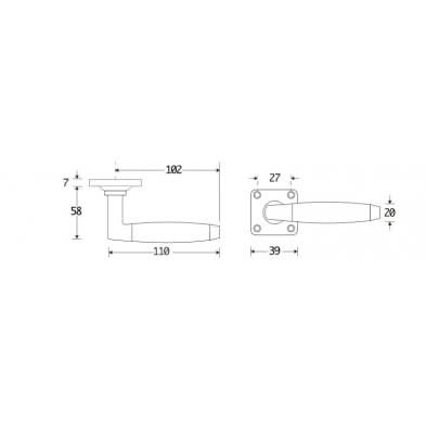 Artitec Deurkruk op rozet vierkant Ton ebben antiek nikkel