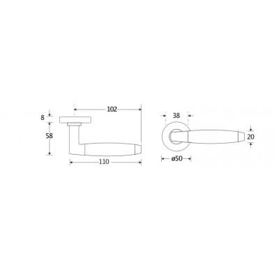 Artitec Deurkruk op rozet Ton ebben/Vivo glans nikkel
