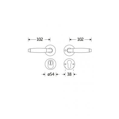 Artitec Mi Satori SKG3 kruk/kruk op rozet Ton ebben m/ KTB antiek nikkel/antiek chroom
