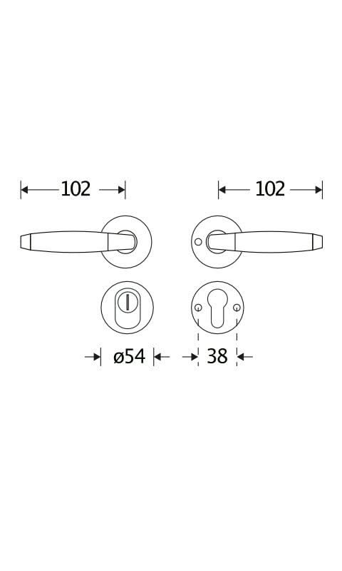 Artitec Mi Satori SKG3 kruk/kruk op rozet Ton ebben m/ KTB messing ongelakt - Deurbeslag-expert
