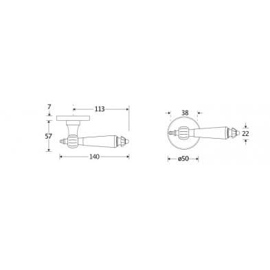 Artitec Deurkruk op rozet Nouveau/Elegant glans nikkel