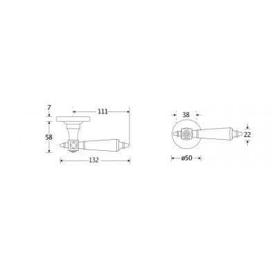Artitec Deurkruk op rozet Roman bakeliet/facet glans nikkel