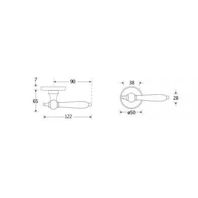 Artitec Deurkruk op rozet Barock/facet messing antiek