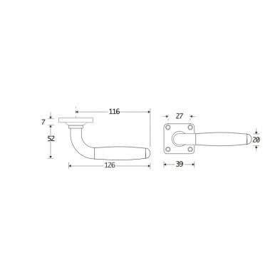 Artitec Deurkruk op rozet vierkant Baton mat nikkel ongelakt