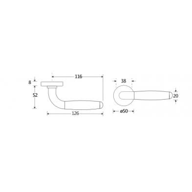 Artitec Deurkruk op rozet Baton/Vivo mat nikkel ongelakt