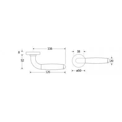Artitec Deurkruk op rozet Baton/Vivo glans nikkel