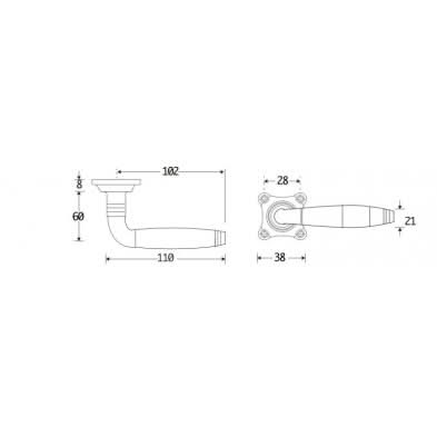 Artitec Deurkruk op rozet Bonton ebben antiek nikkel