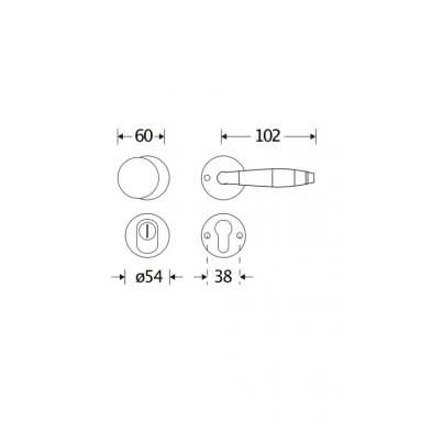 Artitec Mi Satori SKG3 knop/kruk op rozet Bonton Palissander m/ KTB messing ongelakt