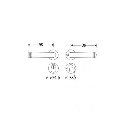 Artitec Mi Satori SKG3 kruk/kruk op rozet Art-Deco m/ KTB glans chroom