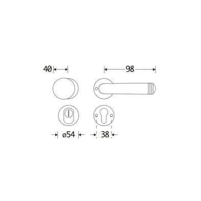 Artitec Mi Satori SKG3 knop/kruk op rozet Art-Deco m/ KTB glans nikkel / glans chroom