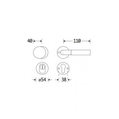 Artitec Mi Satori SKG3 knop/kruk op rozet Frankfurt m/ KTB glans nikkel / glans chroom