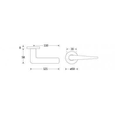 Artitec Deurkruk op rozet Wig/vivo mat nikkel ongelakt