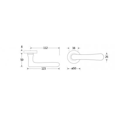 Artitec Deurkruk op rozet Linea XL/Vivo glans chroom