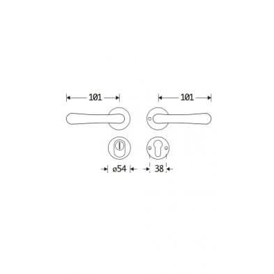 Artitec Mi Satori SKG3 kruk/kruk op rozet Linea m/ KTB messing antiek