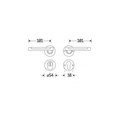 Artitec Mi Satori SKG3 kruk/kruk op rozet Dual m/ KTB mat nikkel / mat nikkel PVD
