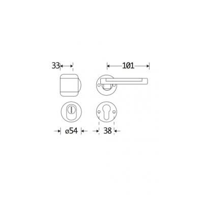 Artitec Mi Satori SKG3 knop/kruk op rozet Dual m/ KTB glans nikkel / glans chroom