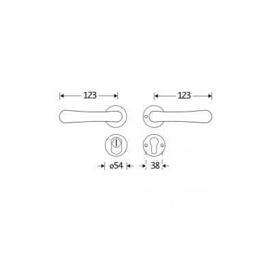 Artitec Mi Satori SKG3 kruk/kruk op rozet Linea XL m/ KTB glans nikkel / glans chroom