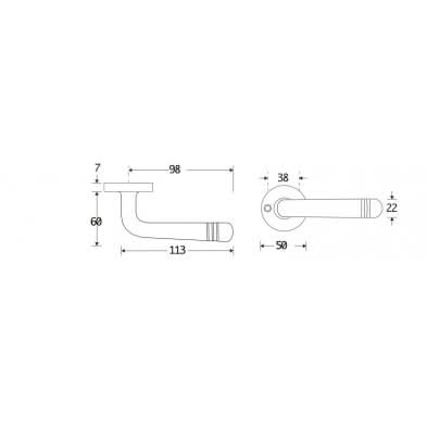 Artitec Deurkruk op rozet Art-Deco/Elegant messing gelakt