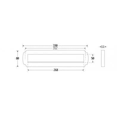Artitec Brievenbus Briefplaat Art-Nouveau antiek chroom mat