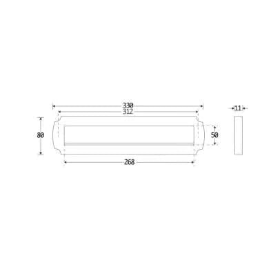 Artitec Brievenbus Briefplaat Art-Nouveau messing ongelakt
