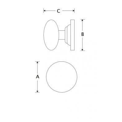 Artitec Mi Satori Voordeurknop Paddenstoel 90mm messing antiek