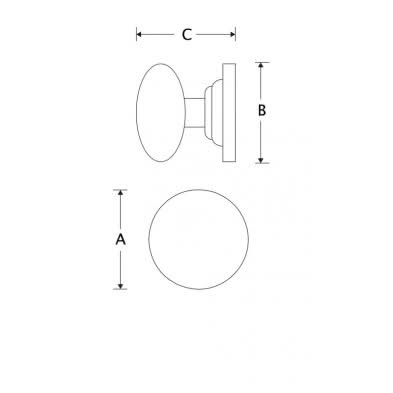 Artitec Mi Satori Voordeurknop Paddenstoel 60mm messing antiek