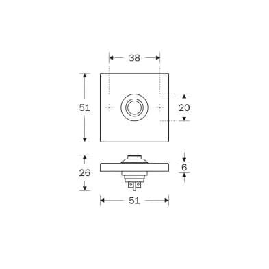 Artitec Mi Satori Deurbel vierkant messing antiek