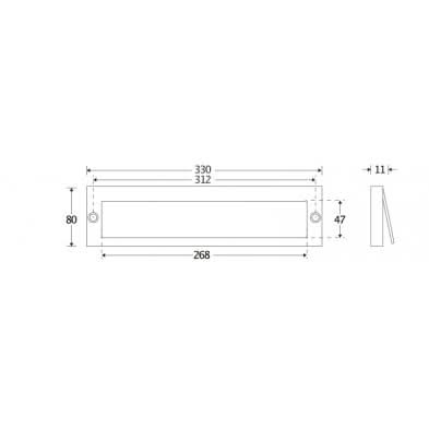 Artitec Tochtklep rechthoek glans chroom 330 x 80