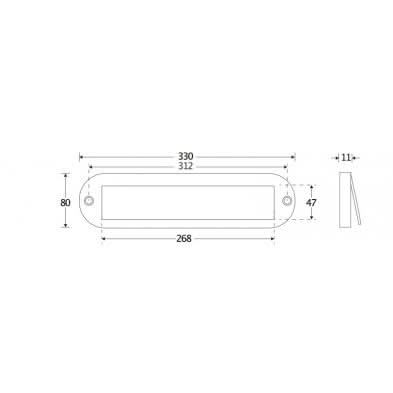 Artitec Tochtklep ovaal glans nikkel 330 x 80