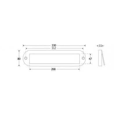 Artitec Tochtklep ovaal messing antiek 330 x 80