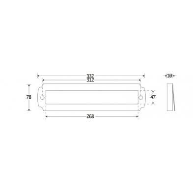 Artitec Tochtklep Art-Nouveau messing gelakt 332 x 78