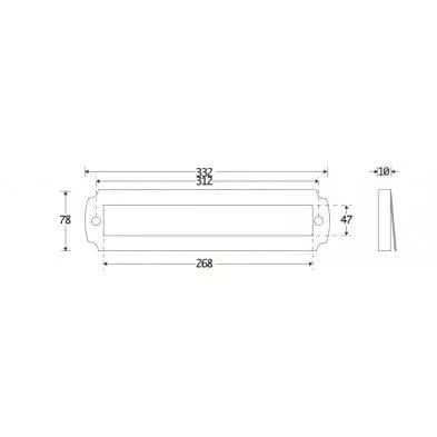 Artitec Tochtklep Art-Nouveau mat zwart 332 x 78