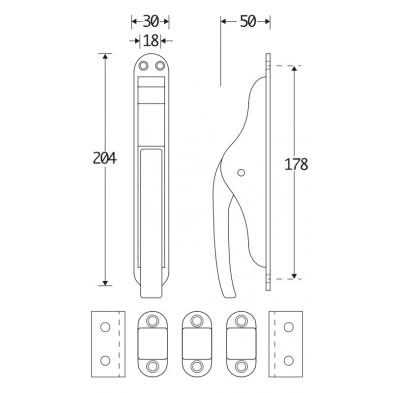 Artitec Mi Satori Set Pompespagnolet Elegant antiek nikkel 2500mm - Deurbeslag-expert