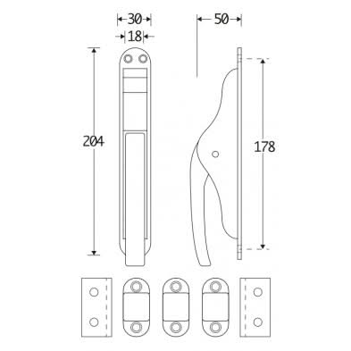 Artitec Mi Satori Set Pompespagnolet Elegant messing antiek brons 2500mm - Deurbeslag-expert